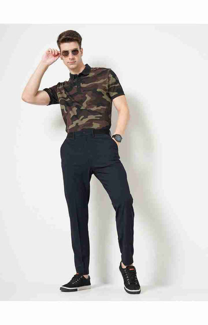 Navy Blue Slim Fit Trousers