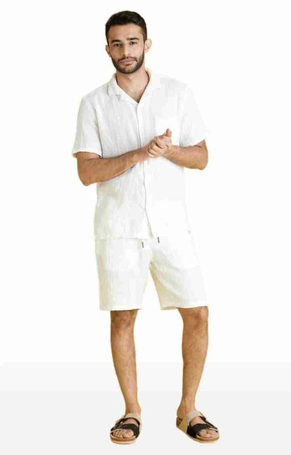 Off White Regular Fit Shorts