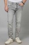 Celio* Cotton-Blend Slim Fit Grey Jean