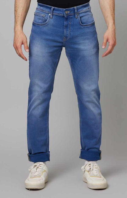 Blue Straight Slim Fit Jeans