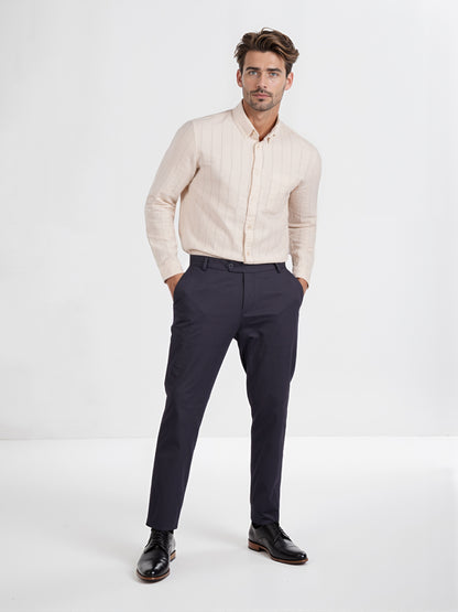 Celio* Men Grey Solid Slim Fit Cotton Knit Trouser