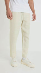 Straight Fit 100% Linen Trousers - Natural