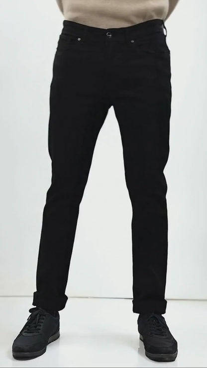 Celio* Cotton-Blend Slim Fit Black Jean