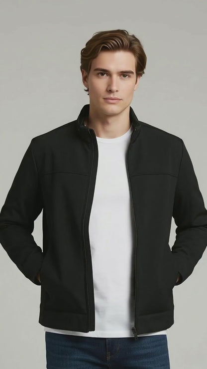 Celio* Men Black Solid Regular Fit Polyester Jackets