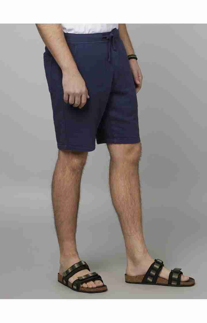 Navy Blue Regular Fit Shorts