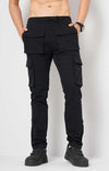 Celio* Cotton-Blend Regular Fit Black Trouser