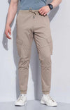 Celio* Cotton-Poly-Blend Regular Fit Beige Trouser