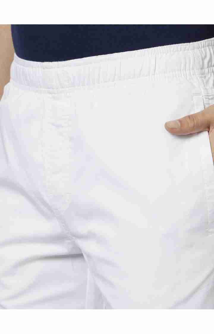 White Slim Fit Trousers