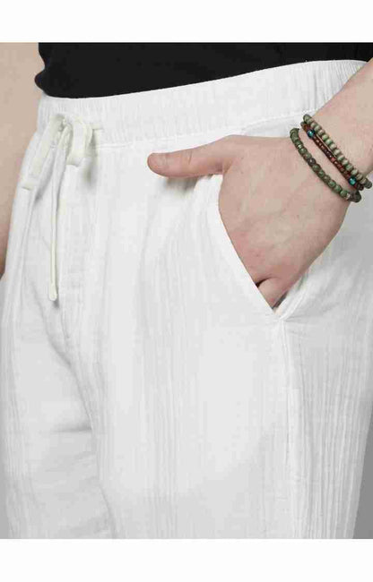 White Slim Fit Trousers