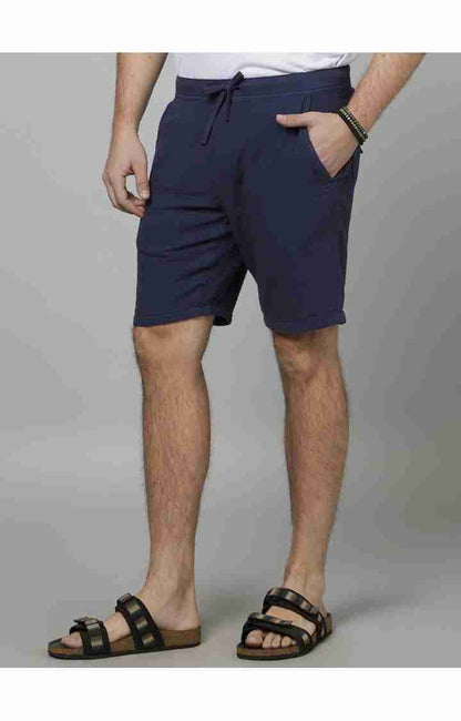 Navy Blue Regular Fit Shorts