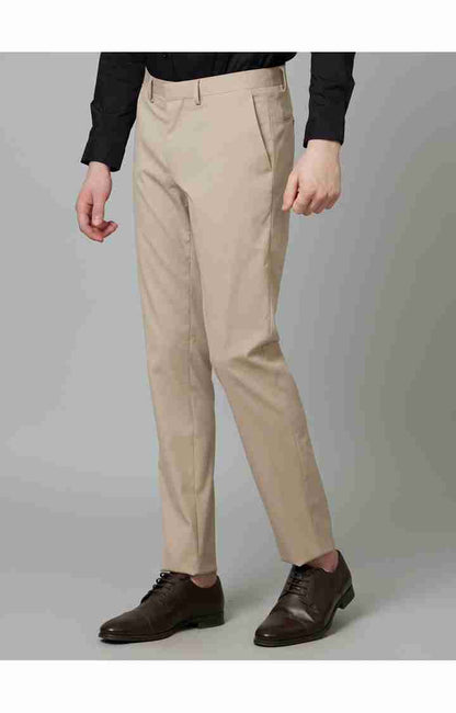 Beige Slim Fit Trousers