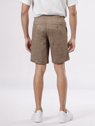 Celio* Men Brown Solid Bermuda Fit Linen Shorts