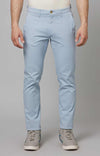 Celio* Cotton-Blend Slim Fit Light Blue Trouser
