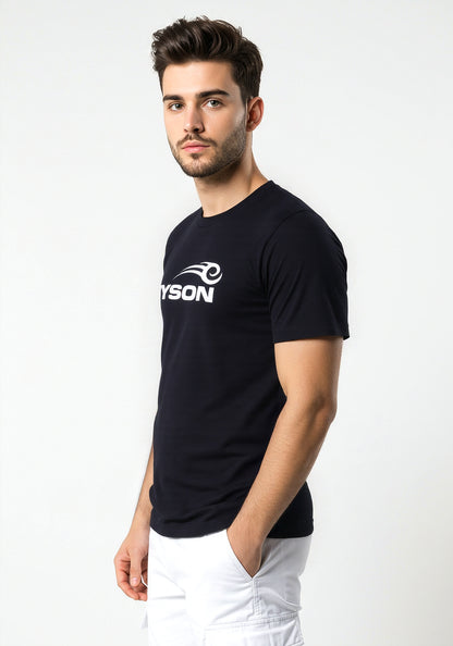 Celio* Tyson Men Black Printed Regular Fit Cotton T-shirt