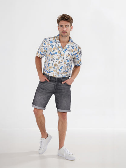 Celio* Cotton-Blend Regular Fit Black Bermuda