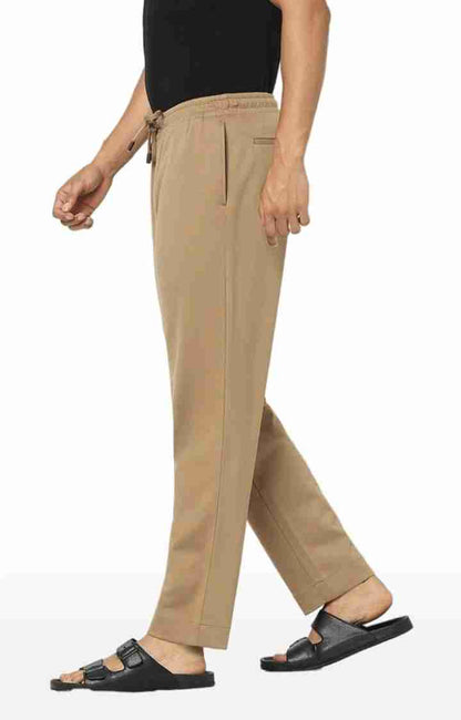 Beige Regular Fit Trousers