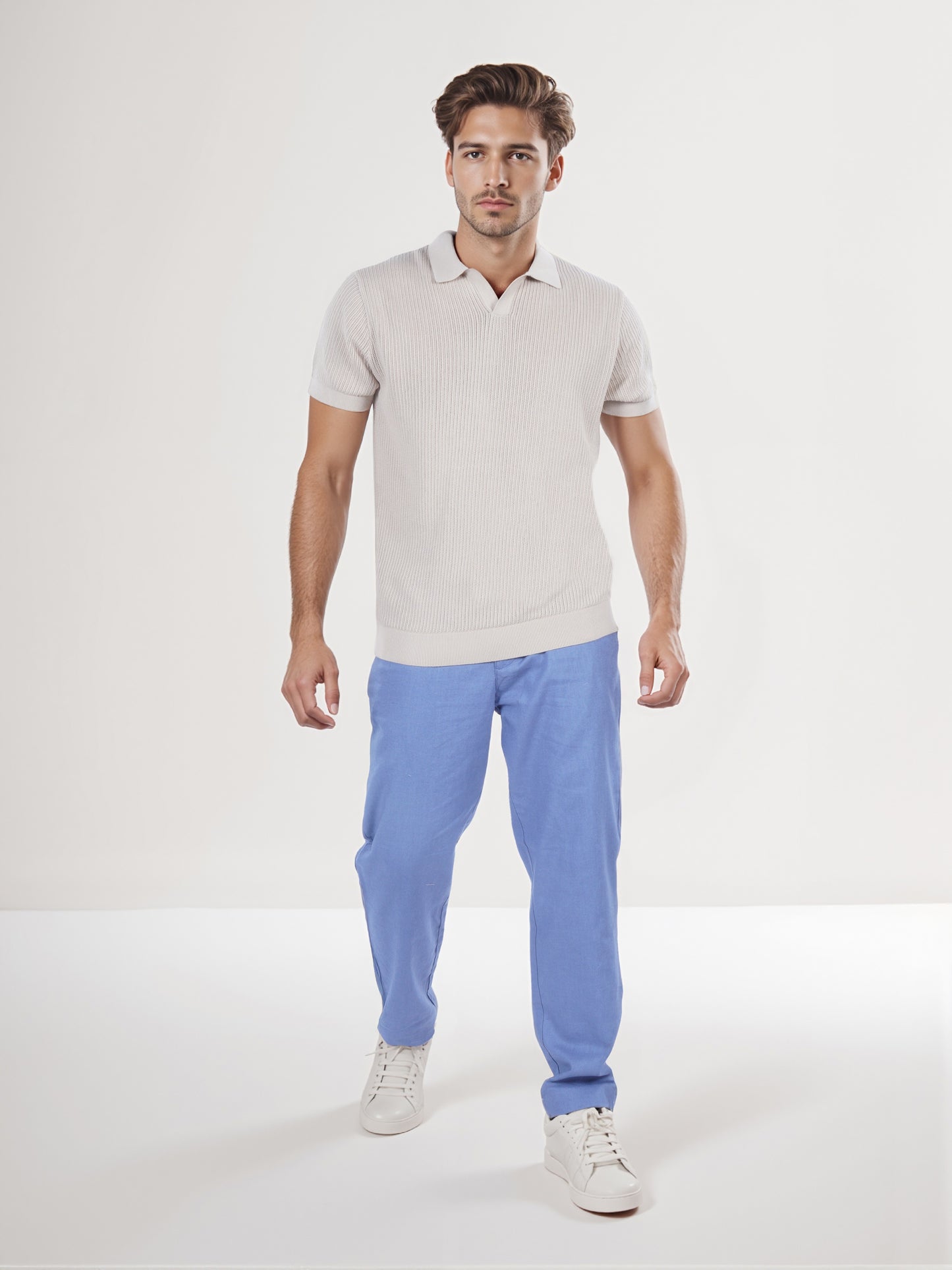 Celio* Men Beige Solid Regular Fit Cotton T-Shirt