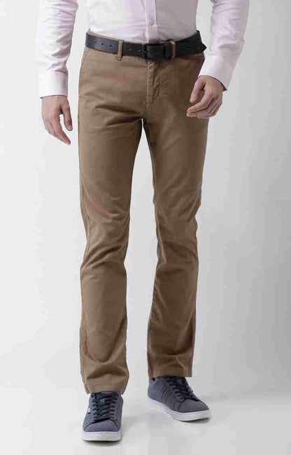 Beige Slim Fit Trousers