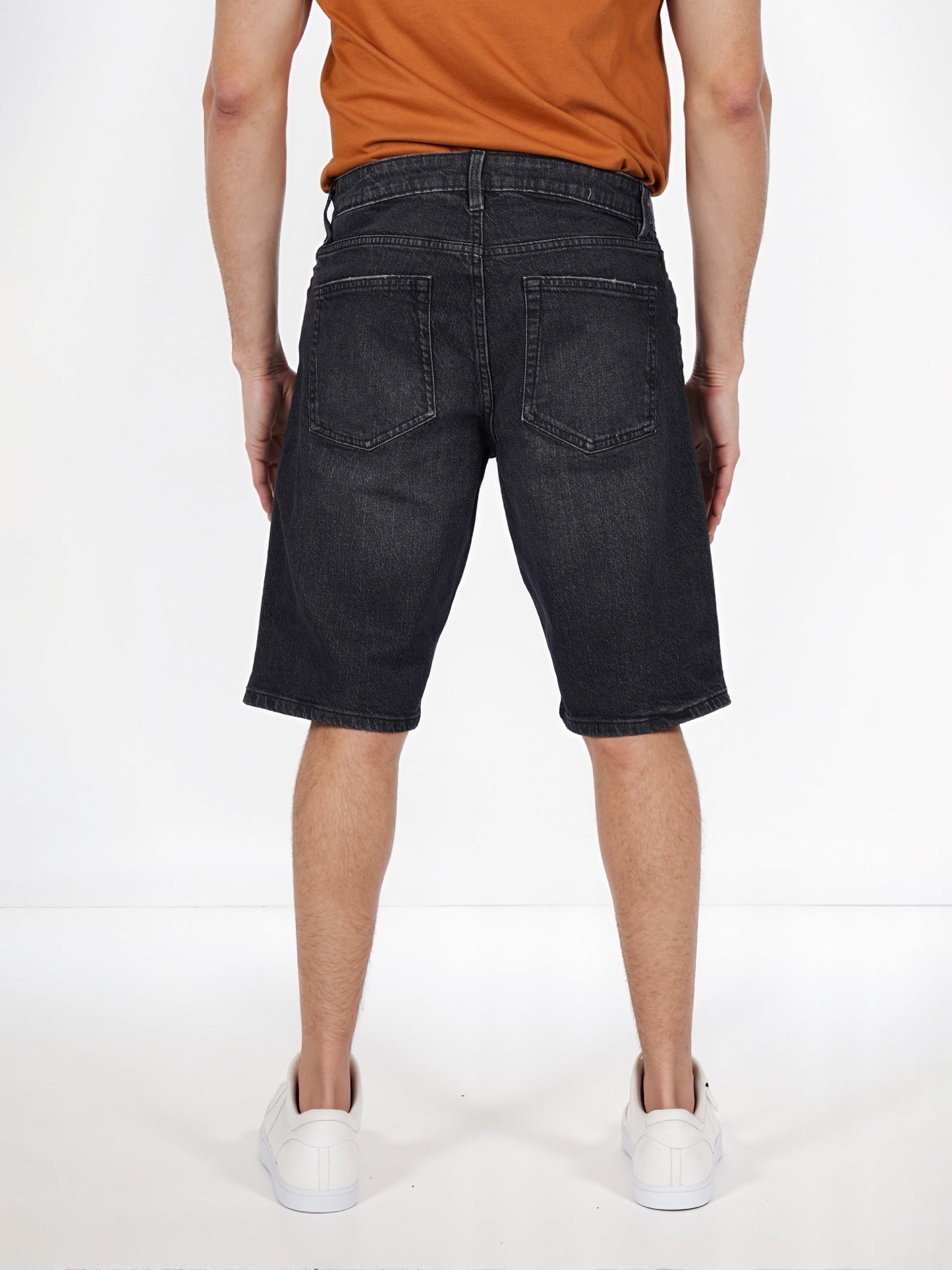 Celio* Cotton Regular Fit Black Bermuda