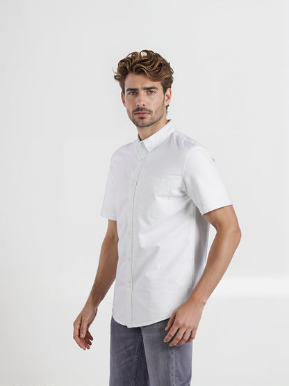 Celio* Men Green Solid Regular Fit Cotton Casual Shirt