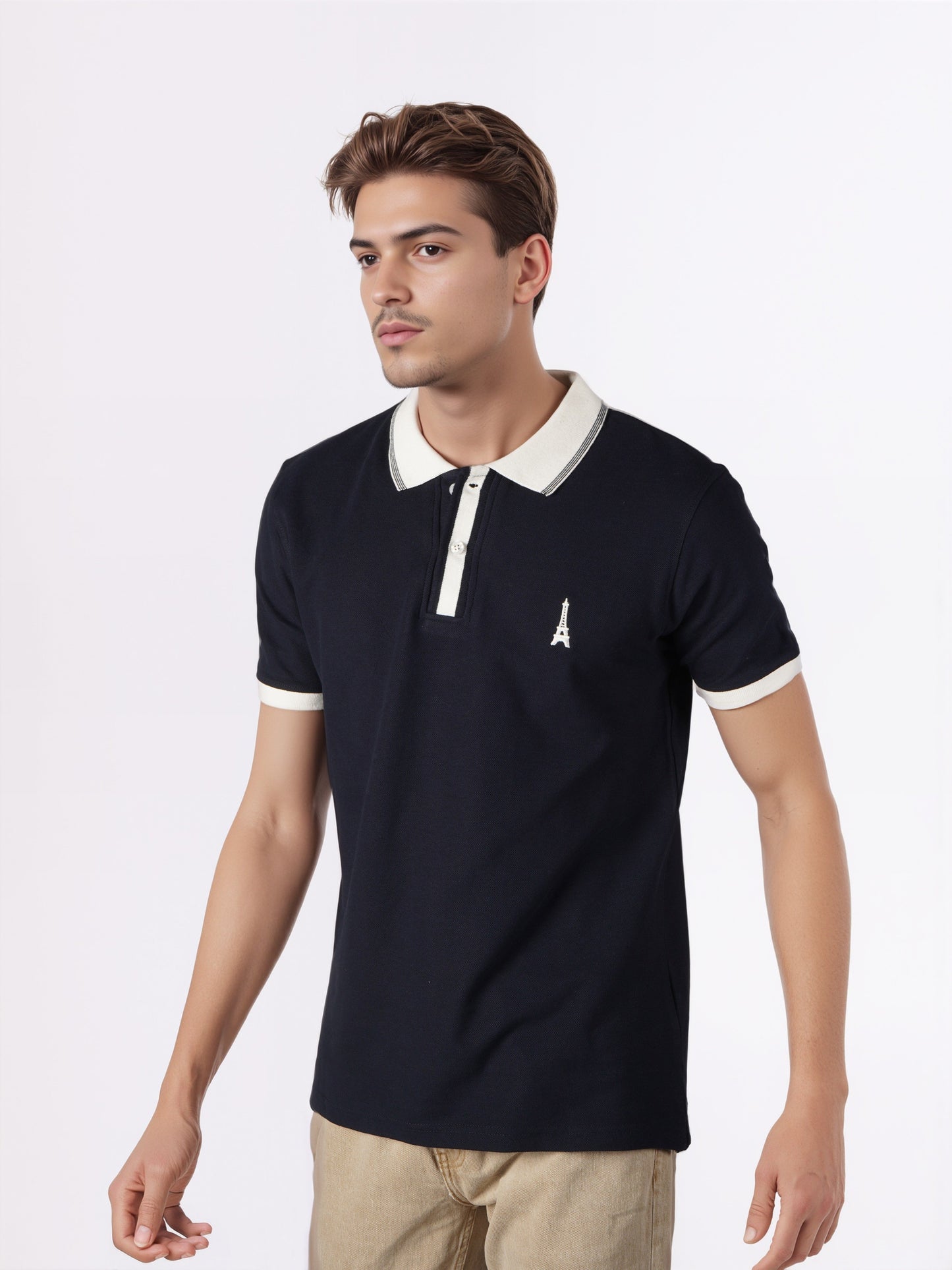 Celio* Men Navy Blue Solid Regular Fit Cotton T-Shirts