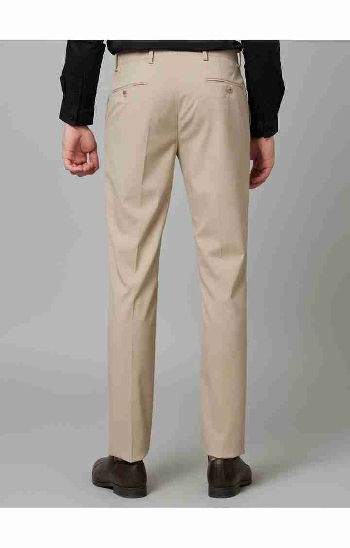 Beige Slim Fit Trousers