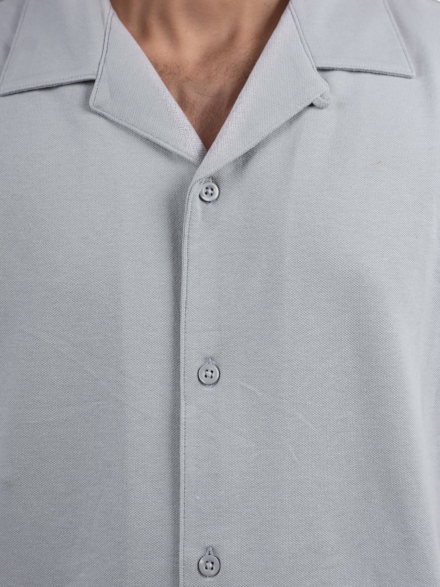 Blue Solid Cotton Shirt