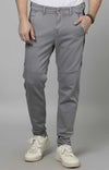 Celio* Cotton-Poly-Blend Skinny Fit Grey Trouser