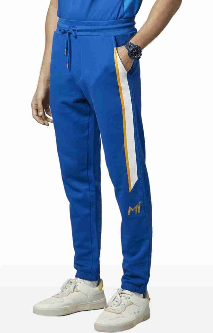 Mumbai Indians - Navy Blue Printed Cotton Jogger Track Pants