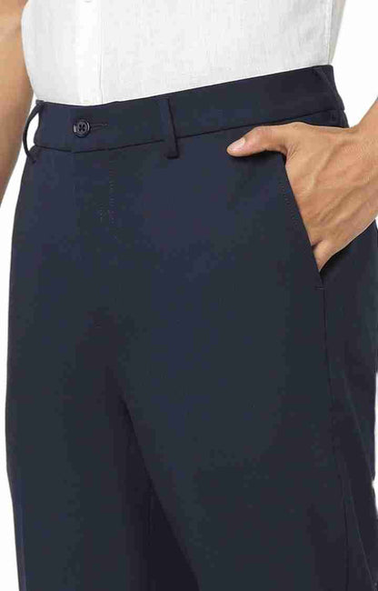 Navy Blue Regular Fit Trousers