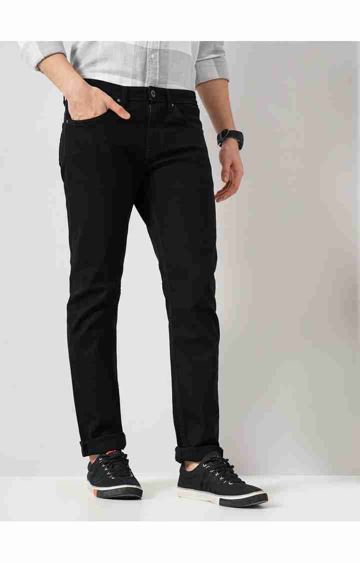 Black Straight Fit Stay Dark Jeans