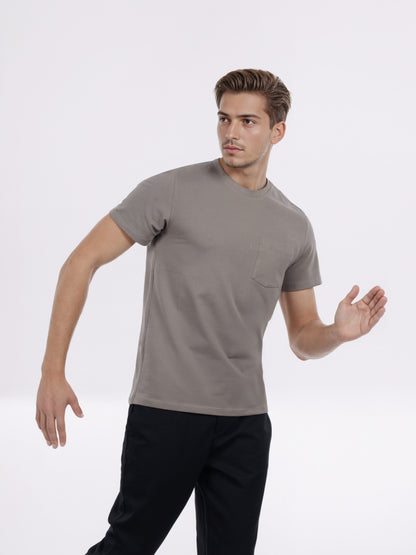Celio* Men Brown Solid Regular Fit Cotton T-Shirt