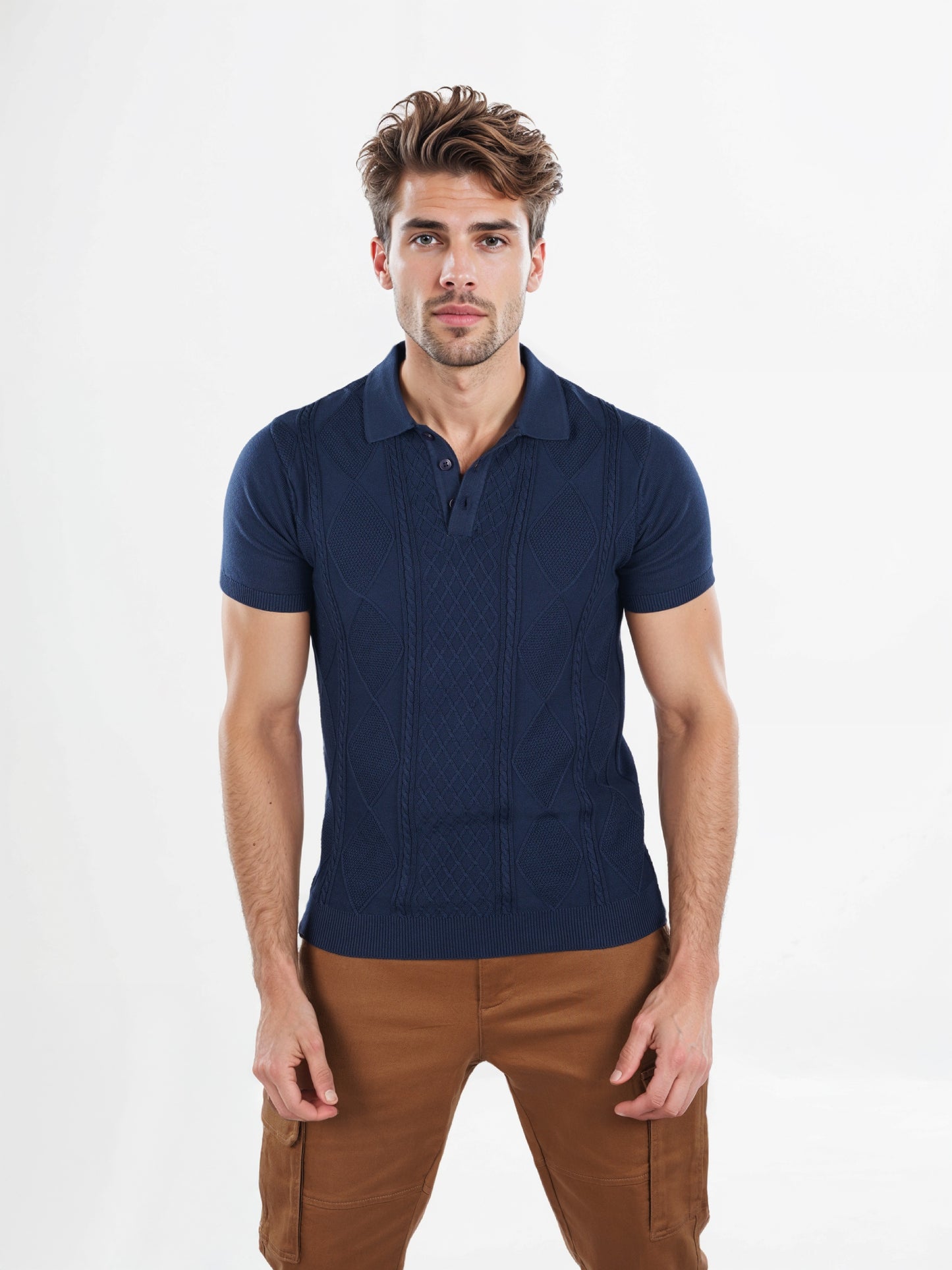 Celio* Solid Regular Fit Cotton Navy Blue T-Shirt