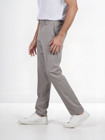 Celio* Poly-Blend Regular Fit Beige Trousers