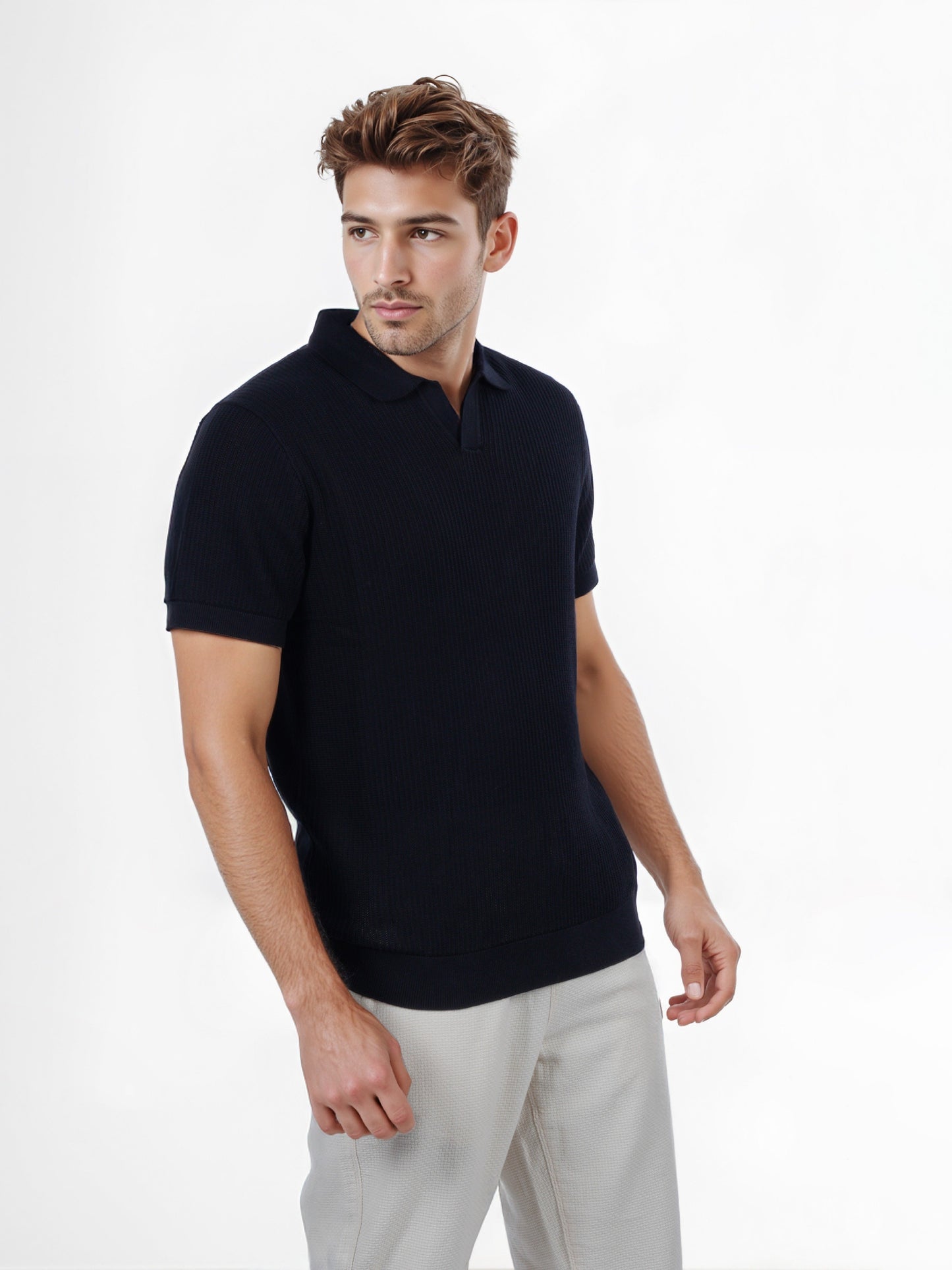 Celio* Men Black Solid Regular Fit Cotton T-Shirt