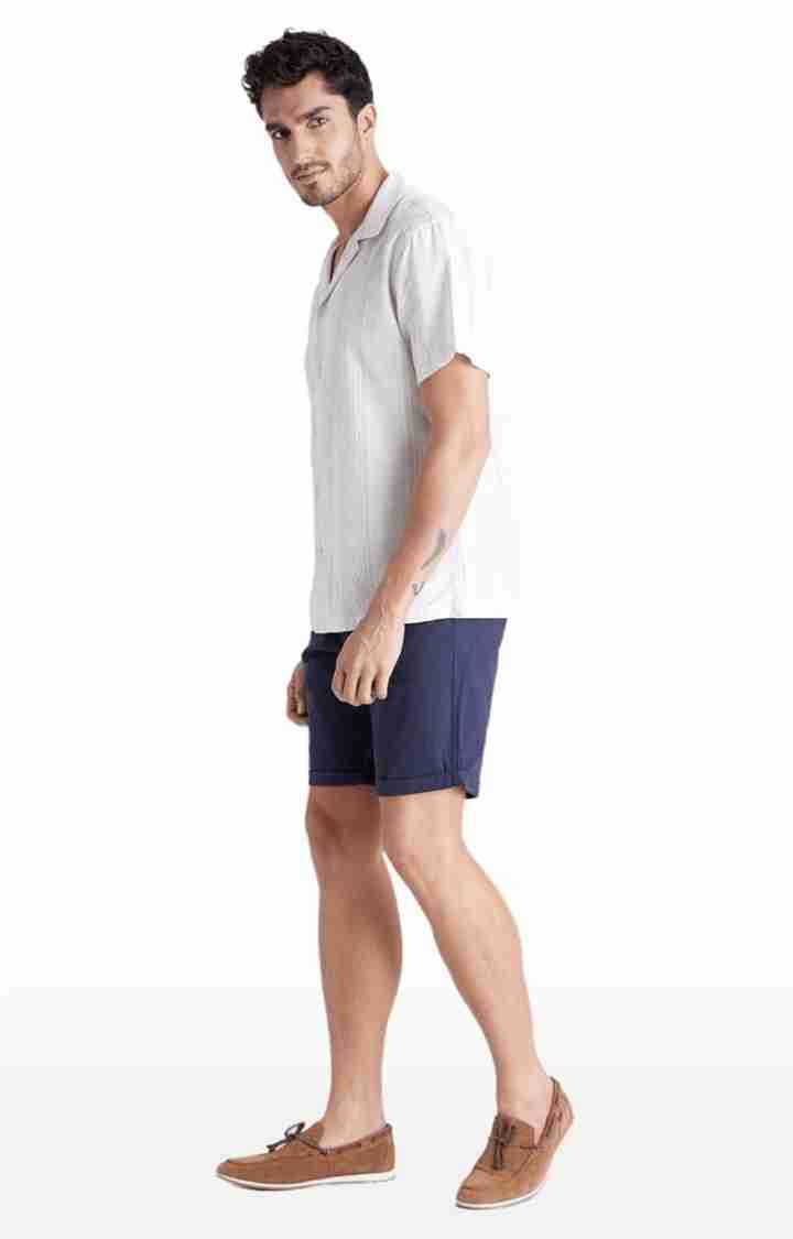 Navy Blue Regular Fit Shorts