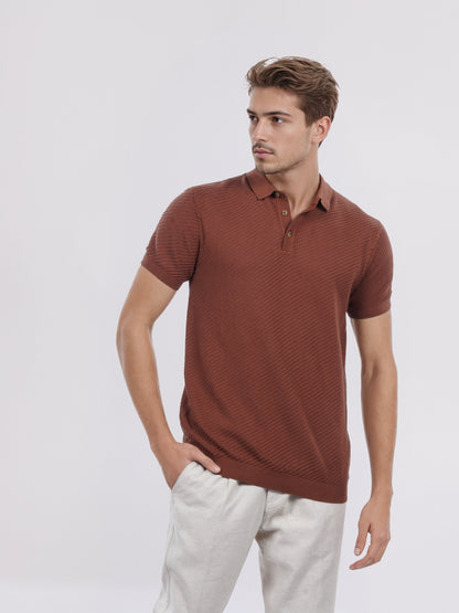 Celio* Men Brown Solid Regular Fit Cotton T-Shirt