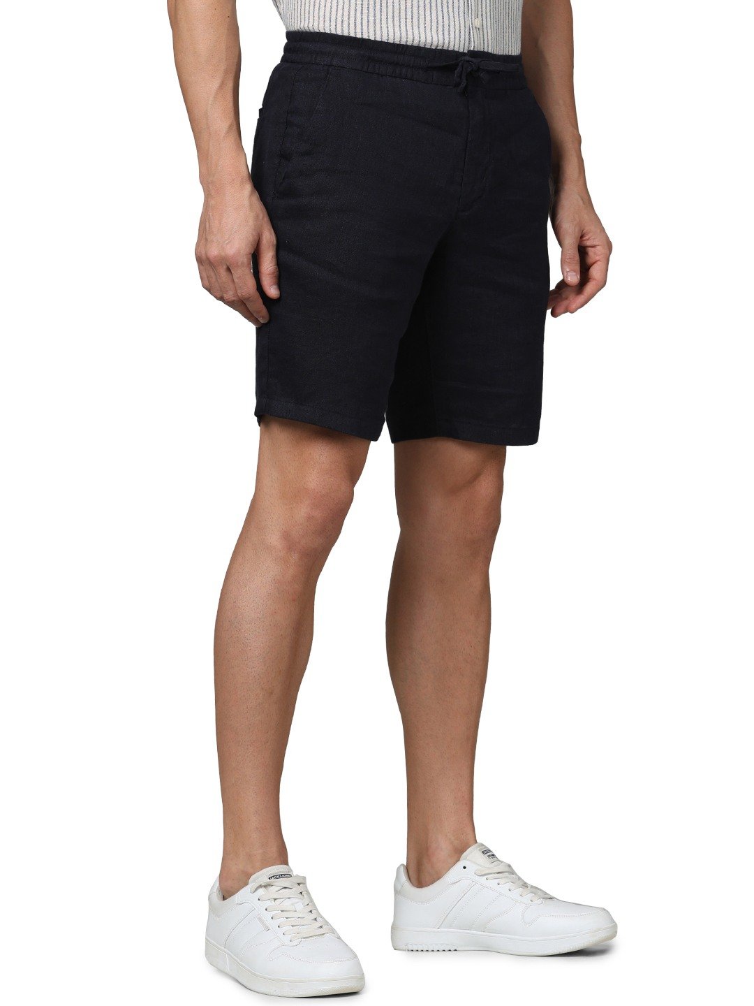 Celio* Linen Regular Fit Navy Blue Shorts