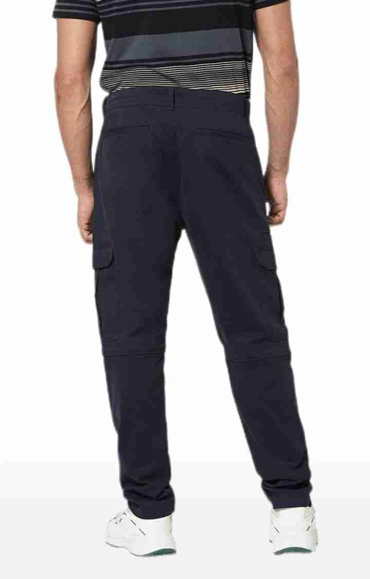 Navy Blue Tapered Fit Cargos