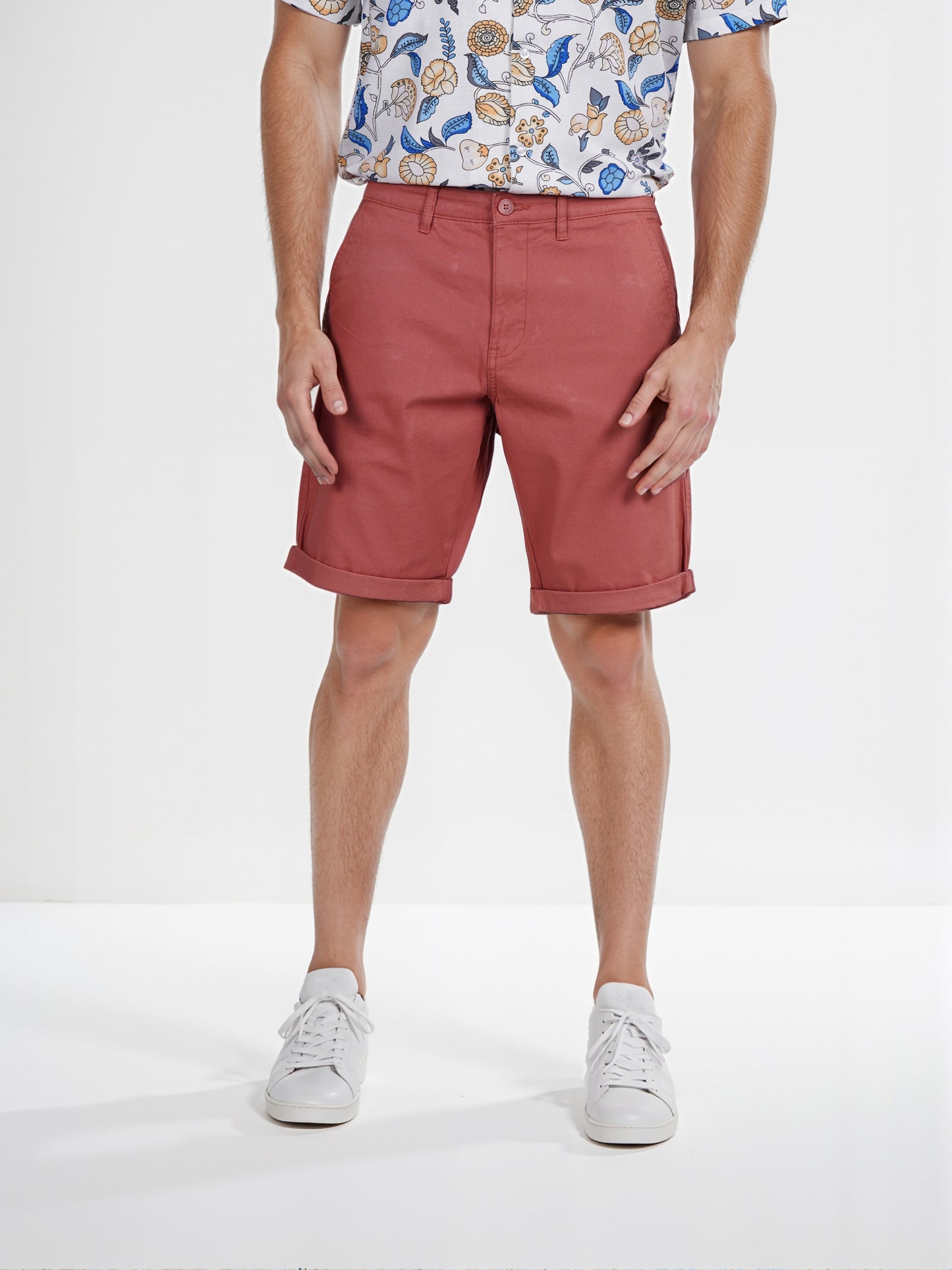 Celio* Cotton Regular Fit Orange Bermuda