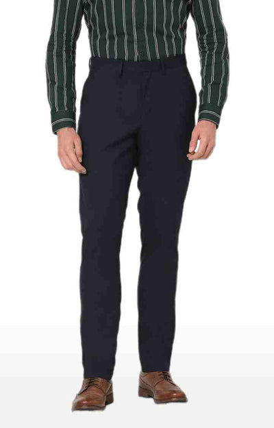 Celio* Workwear Polyester Regular Fit Navy Blue Trouser