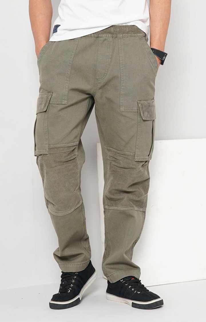 Khaki Regular Fit Cargos