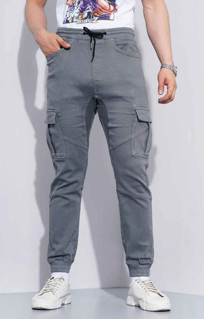 Grey Regular Fit Cargos