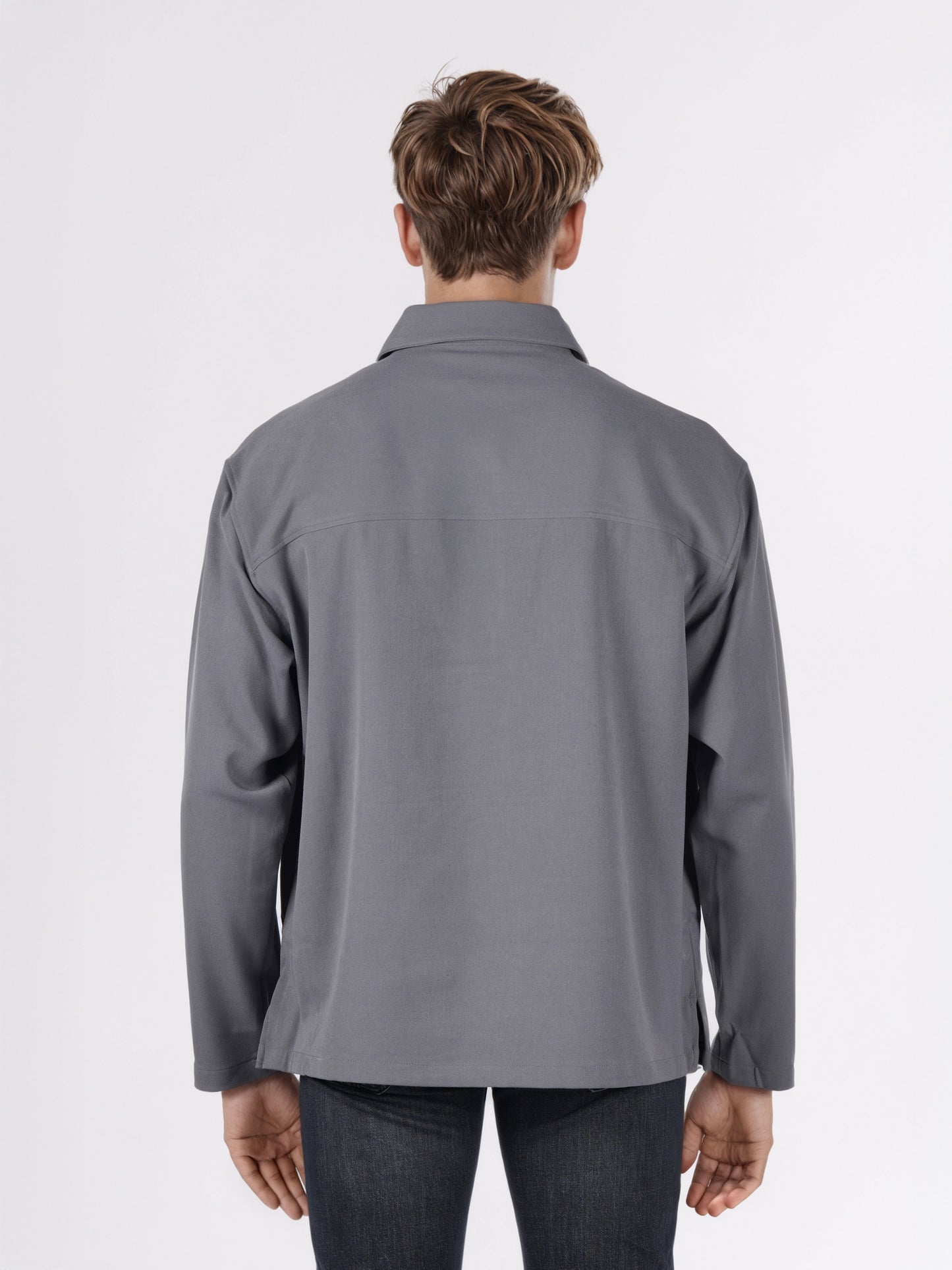 Celio* Men Grey Solid Regular Fit Polyester Shirts