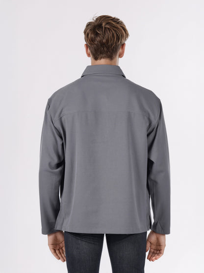 Celio* Men Grey Solid Regular Fit Polyester Shirts