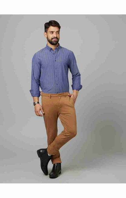 Beige Slim Fit Trousers