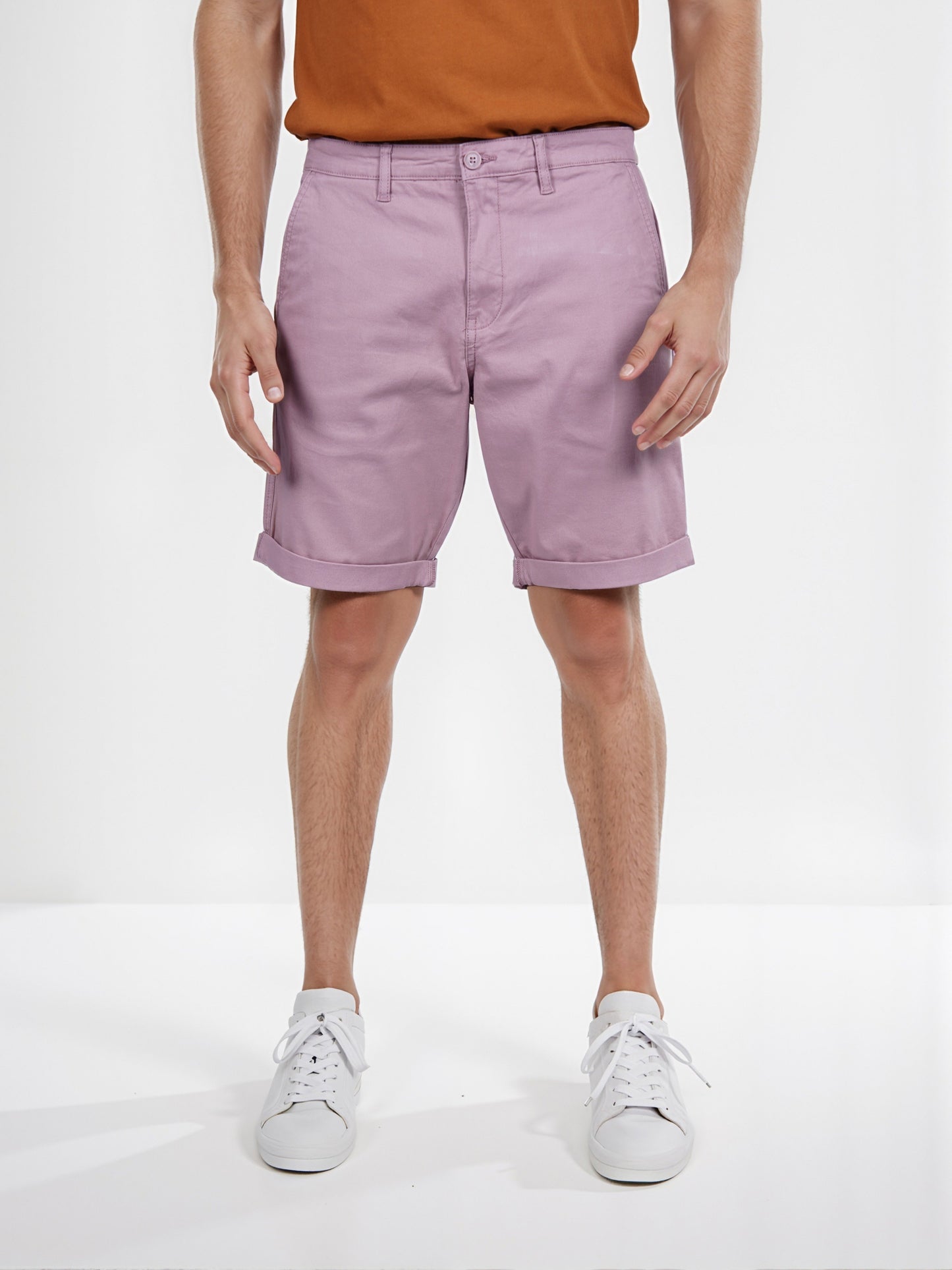 Celio* Cotton Regular Fit Purple Bermuda