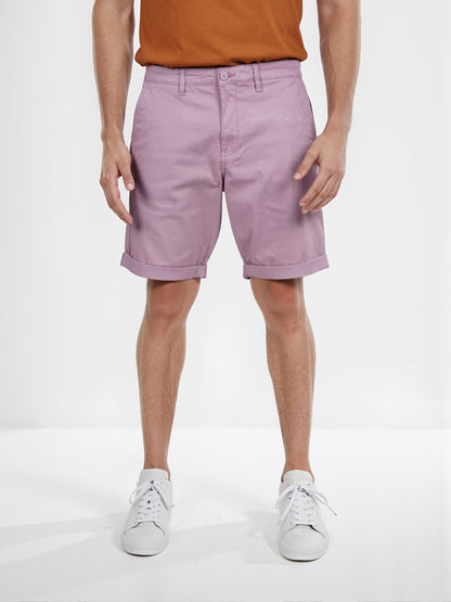 Celio* Cotton Regular Fit Purple Bermuda