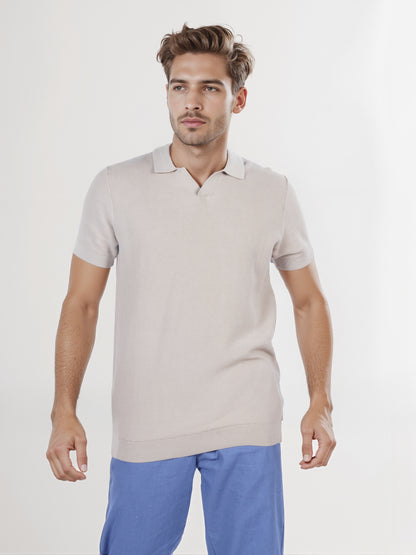 Celio* Men Beige Solid Regular Fit Cotton T-Shirt