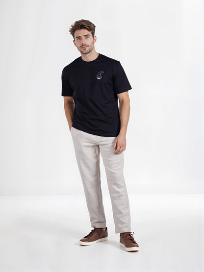 Celio* Men Black Solid Boxy Fit Cotton Tshirt